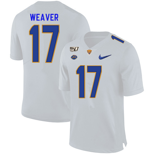2019 Men #17 Rashad Weaver Pitt Panthers College Football Jerseys Sale-White